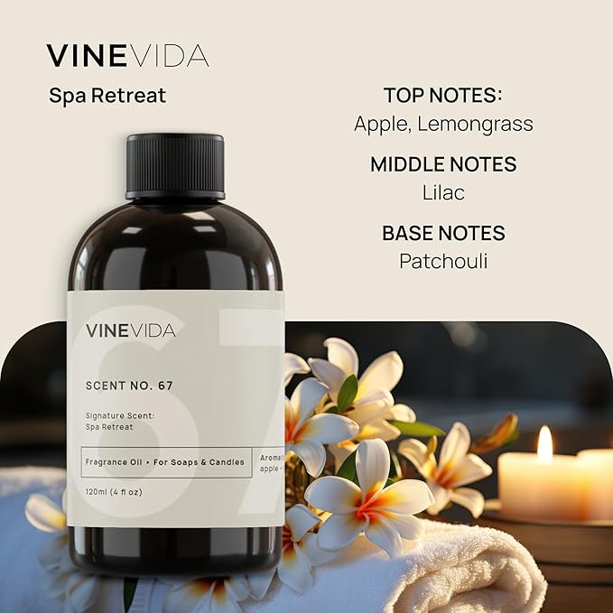VINEVIDA [128 Oz] Spa Retreat Fragrance Oil for Cold Air Diffusers - Essential Oils for Diffuser Oil Refill & Air Freshener Room Spray