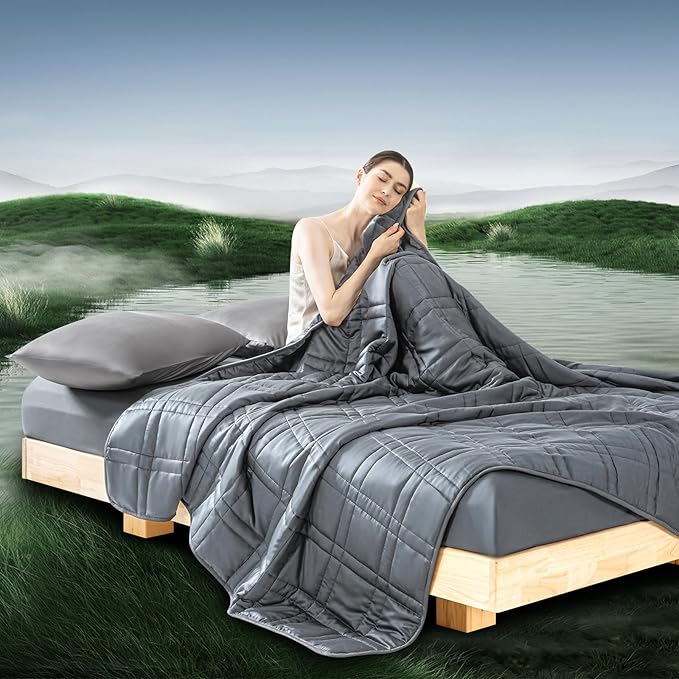 Double-Sided Weighted Blanket King Size 30lbs(88''x104'', All Season Use), Warm Short Plush and Cool Tencel Reversible Weighted Blanket, California King Size for Adults & Couple - Carry Bag Included