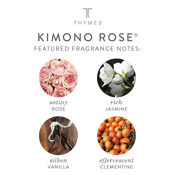 Thymes Body Wash with Pump - Liquid Soap for Bath and Shower - Body Soap - Skin Care - Scented Soap with Notes of Rose, Peony, Jasmine, Clementine, Black Currant, & Vanilla (Kimono Rose, 9.25 fl oz)