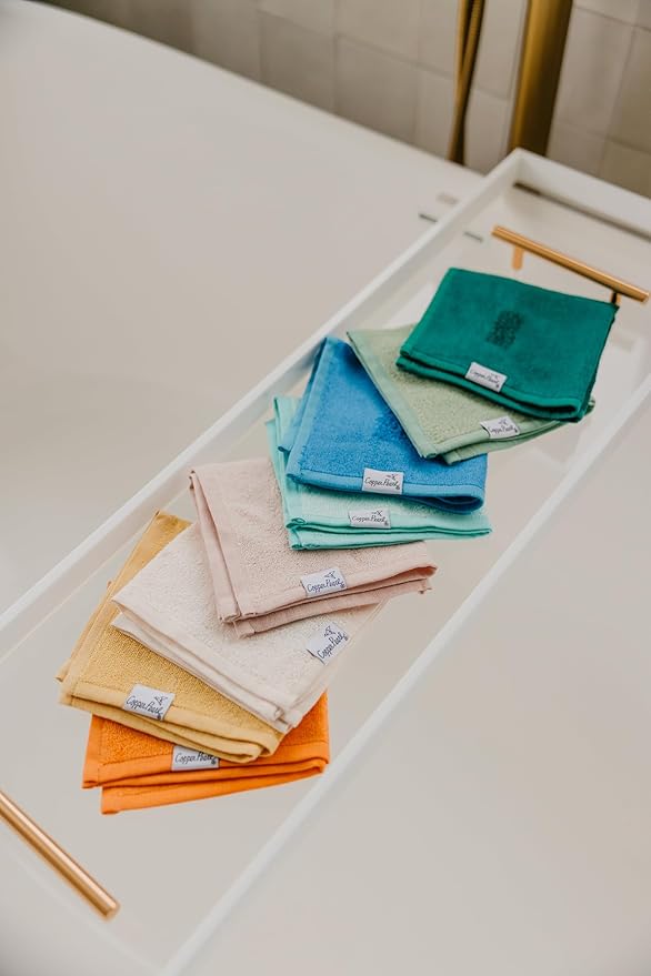 Copper Pearl 6 Ultra Soft Baby Bath Washcloths Premium Large Soft Wade 11" x 11" Towels