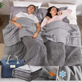 OMYSTYLE 15lb Weighted Blanket Queen Size(80''x87'', Double-Sided), Warm Short Plush and Cool Tencel Fabric Reversible Weighted Blanket for Adult - Carry Bag Included
