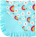 Premium Baby Blanket for Girls, Stretchy Quilt, Soft Crib Bedding for Newborn Baby and Toddler, Ruffle Nursery Blanket for Kids, Viscose Made from Bamboo 50''x50'' Daisy
