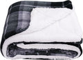 SOCHOW Sherpa Plaid Fleece Throw Blanket, Double-Sided Super Soft Luxurious Bedding Blanket 60 x 80 inches, Grey