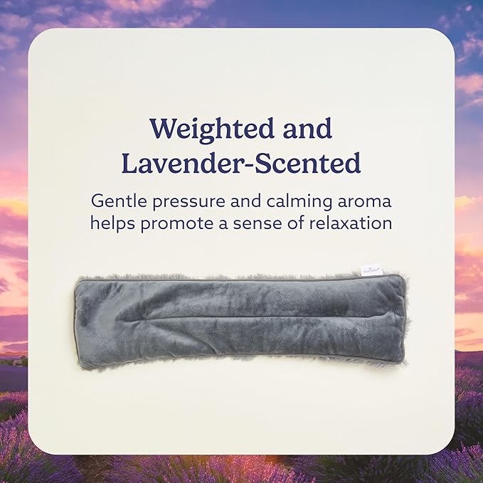 warmies Microwavable Neck & Shoulder Wrap - Heating & Cooling Plush Pad for Calming Relaxation - Weighted & Heated Neck Warmer with Scented Lavender - Microwave Heat Pad for Aches & Pain - Gray