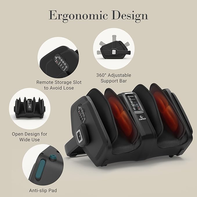 Shiatsu Foot Massager with Heat, FSA Eligible HSA Electric Foot Calf Massager with Remote, Multi-Level Compression Deep Kneading Feet Massage Machine for Neuropathy Plantar Fasciitis Circulation