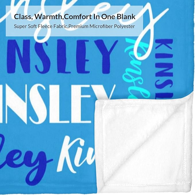 Name Blanket Personalized Blanket for Adult Kids Flannel Customize Throw Blanket Custom (Color 25, 50 x 60 Inches)