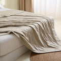 EP Mode Lightweight Quilt Blanket for Summer, Viscose from Bamboo Fabric & Filling, Natural, Breathable & Machine Washable- Sandshell, King