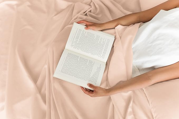 Queen Size 4 Piece Sheet Set - Extra Soft, Breathable & Cooling Sheets - Hotel Luxury Durable Bed Sheets for Women & Men - Deep Pockets, Easy-Fit & Wrinkle-Free Sheets - Cream Pink Oeko-Tex Bed Sheets