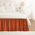 RIMELA Orange Yellow Bed Skirt Queen 15 Inch Drop, Elastic Bed Skirts Queen Size Dust Ruffle, Bedskirt for Adjustable Bed Base, Wrinkle & Fade Resistant Silky Luxurious Fabric Easy to Install