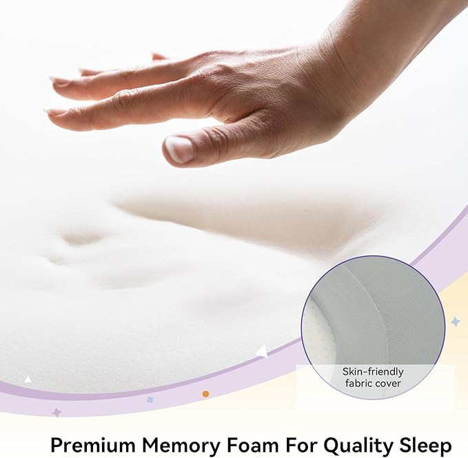 Cervical Neck Pillow for Pain Relief - Cooling Side Sleeper Pillow for Sleeping, Ergonomic Memory Foam Pillows for Neck Support, Contour Orthopedic Bed Pillow for Back Stomach Sleepers (Grey)