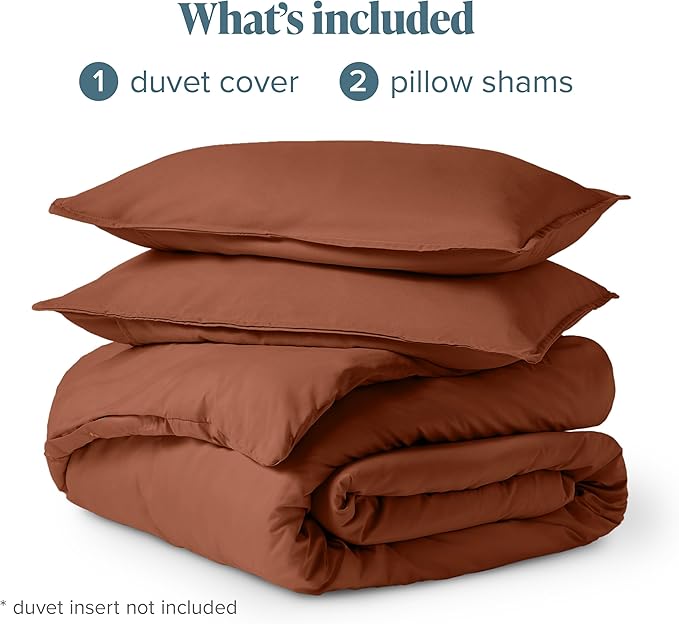Bare Home Bedding Duvet Cover California King Size - Premium 1800 Super Soft Collection - Lightweight, Cooling - Soft Breathable Bedding Duvet Cover (Cal King, Terracotta)