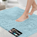 GORILLA GRIP Bath Rug Mat 30x20, Soft Absorbent Chenille, Quick Dry Microfiber Mats, Rubber Backing Washable Shower Floor Rugs, Bathmat Runner, US Designed Bathroom Home Decor Accessories Sky Blue