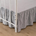 Bed Skirt Full Size Ruffled Bed Skirt with Split Corners, 14 Inch Drop Dust Ruffle Bed Skirts with Platform, Boho Tufted Shabby Chic Full Size Bed Skirts, Light Grey
