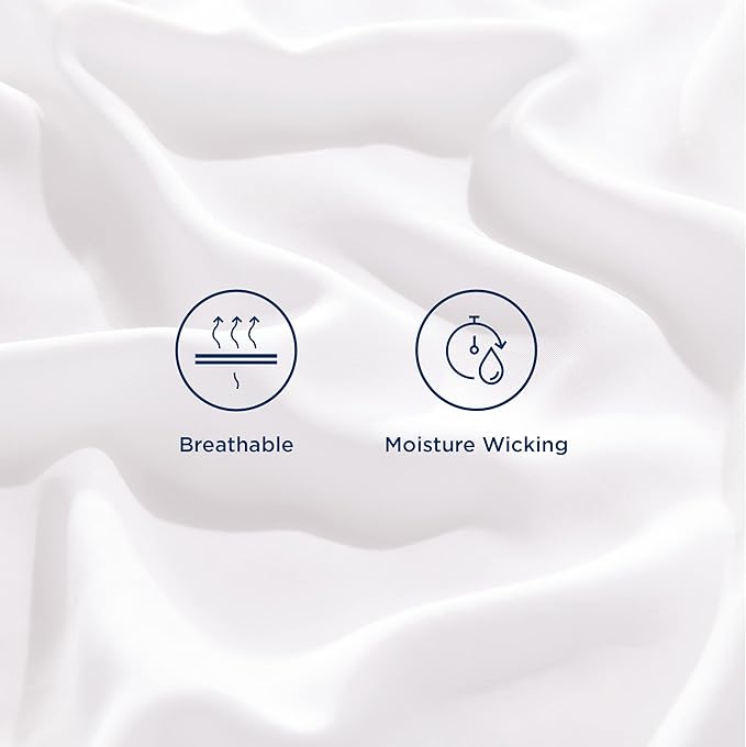 Bedsure California King Sheet Sets, Cooling Sheets, Rayon Derived from Bamboo, Deep Pocket Up to 16", Breathable & Soft Bed Sheets, Hotel Luxury Silky Bedding Sheets & Pillowcases, White