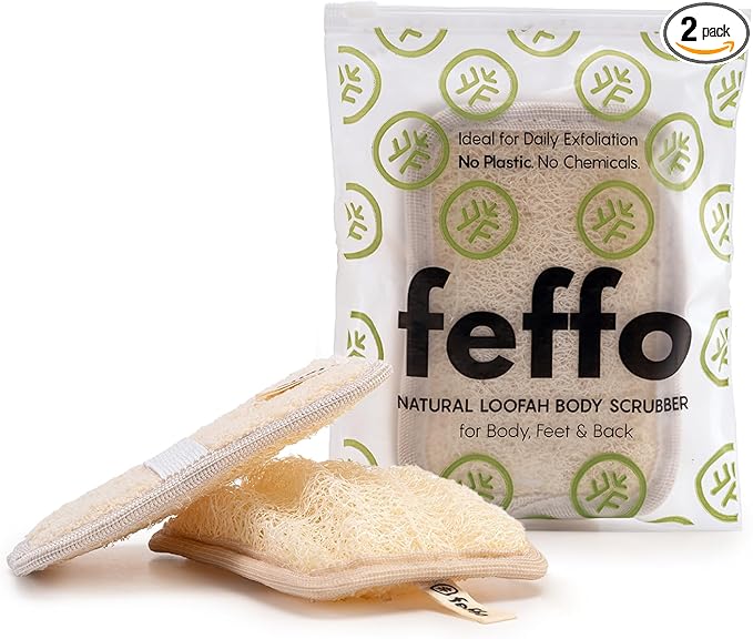 Natural Loofah Sponge for Body Scrub, Body Exfoliator Scrubber & Shower Sponge Shower Scrubber, Loofah for Women and Men, Body Loofah, Exfoliating Washcloth, Luffa sponges (2 Count, 1 Pack)