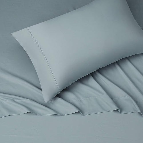 Amazon Basics Lightweight Super Soft Easy Care Microfiber 3 Piece Bed Sheet Set with 14-Inch Deep Pockets, Twin XL, Spa Blue, Solid (Pack of 4)