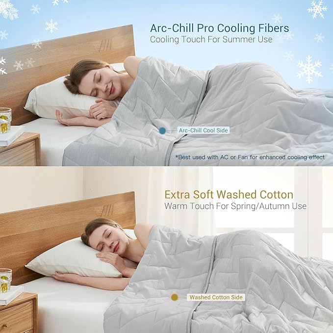 Elegear Revolutionary Cooling Comforter Twin Absorb Body Heat to Keep Cool, Cooling Blanket for Hot Sleepers Japanese Arc-Chill 3.0 Cool Tech Fabric Summer Comforter Cool Quilt -Light Gray