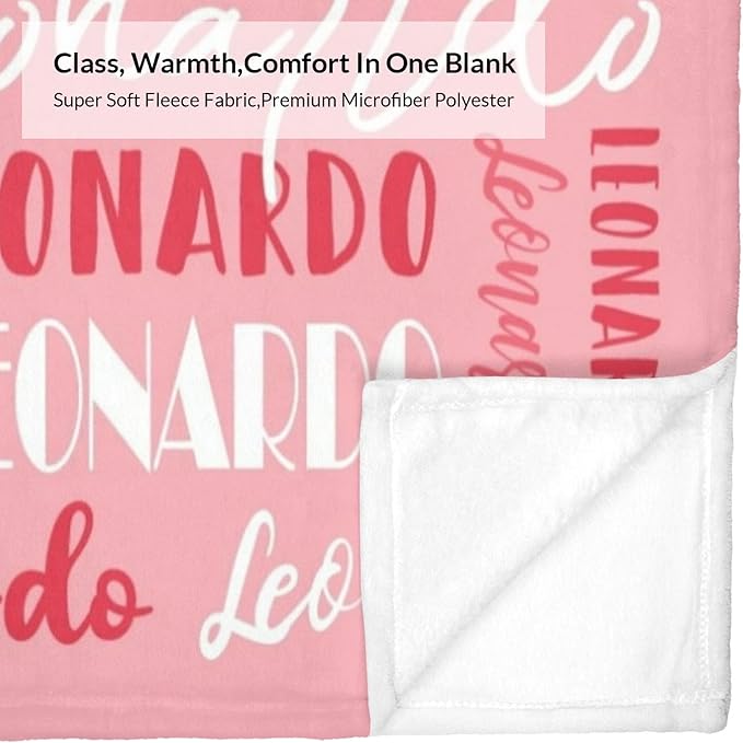 Name Blanket Personalized Blanket for Adult Kids Flannel Customize Throw Blanket Custom (Color 01, 30 x 40 Inches)
