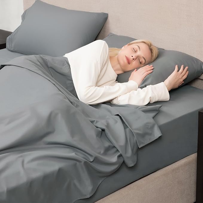 Mejoroom Full Size Sheets - 1800TC Luxury Full Sheets with 16 Inch Deep Pocket - Premium Bedding Collection - Soft, Breathable, Wrinkle, Fade & Stain Resistant - 4 Piece (Full, Gray)