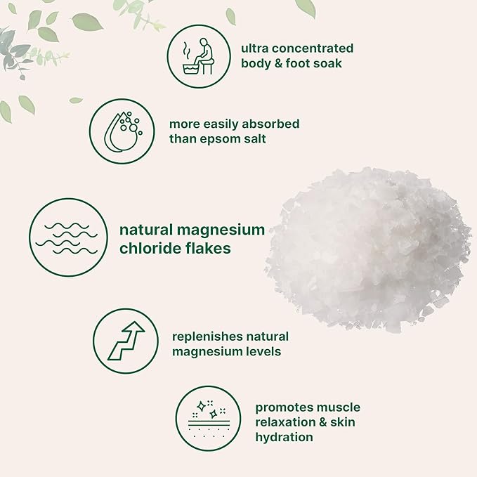 Micro Ingredients Magnesium Flakes, 6lbs | Great Alternative to Epsom Salt for Foot & Body Bath Soaks | High Absorption | Natural Magnesium Chloride Minerals | Relaxation & Skin Hydration Support