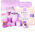 Self Care Gifts Get Well Soon Gift Baskets for Women, Christmas Birthday Gifts for Womens, Inspirational Lavender Relaxing Spa Care Package Thinking of You Gift Set for Mom Wife Her Friends Sister