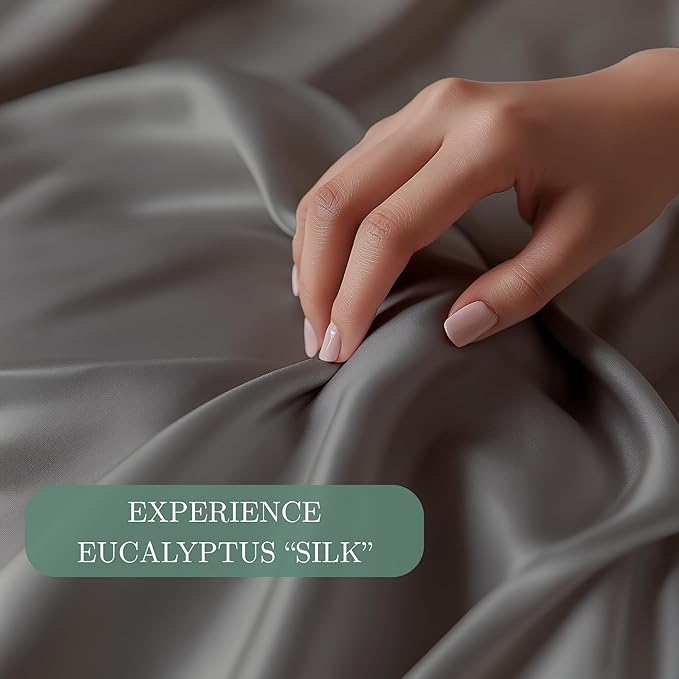 CASILVA Eucalyptus Sheets - Infused with Silver for Anti-Odor, Softer Than Silk Fibers, More Cooling Than Cotton - Perfect for Hot Sleepers & Sensitive Skin - 100% Tencel Lyocell - Full Sheet Set