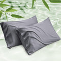 Bedsure King Size Pillow Cases Set of 2, Cooling Pillow Cases King, Rayon Derived from Bamboo Dark Grey Pillowcases, Breathable & Silky Soft Bedding Pillow Covers with Envelope Closure, 20x36 Inches