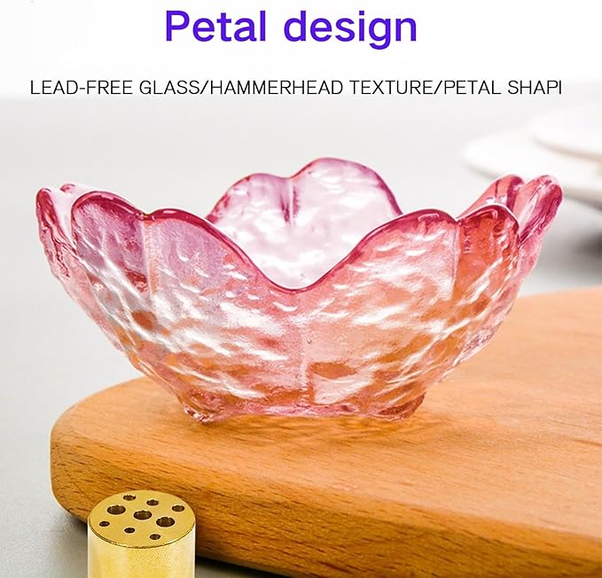 Incense Burner, Incense Holder for Backflow and Sticks Handmade Glass Cherry Blossom Incense Stick Holder with 9 Incense Holes Incense Burner Ash Catcher,for Meditation,Home Decor (NO with Gilt-Edged)