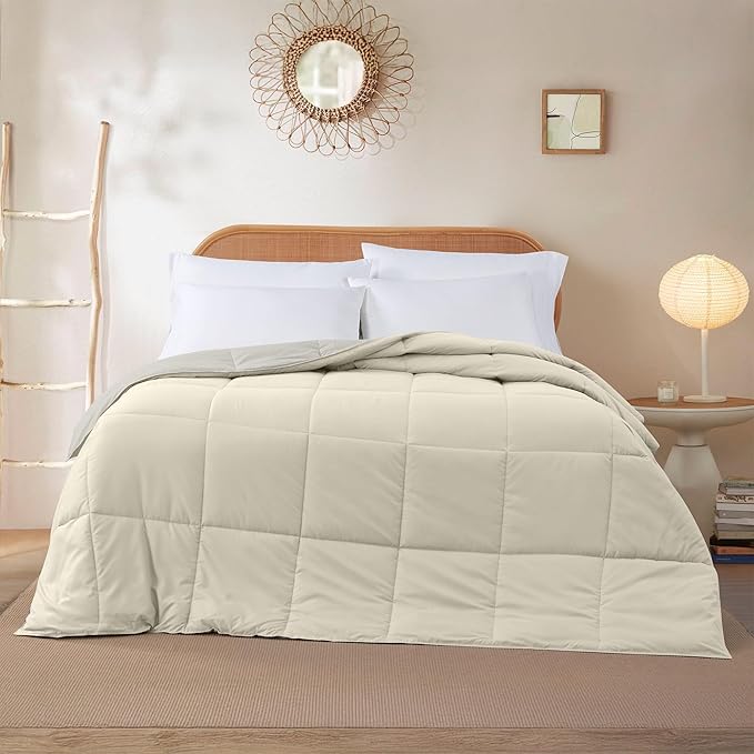 Modern Threads Down Alternative Reversible Comforter Ivory/Taupe Queen
