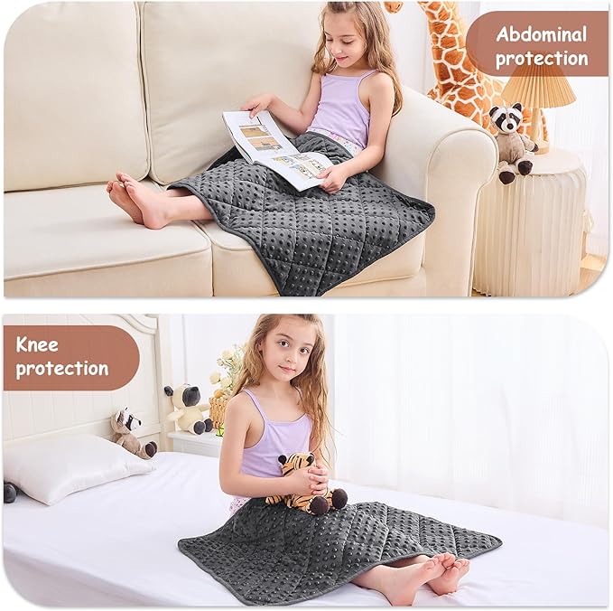 yescool Weighted Lap Pad 2 lb Weighted Lap Blanket, Small Lap Blanket Cooling Heating Weighted Throw Blankets, Minky Blankets Gift for Travel Indoor Outdoor, 20 * 30in
