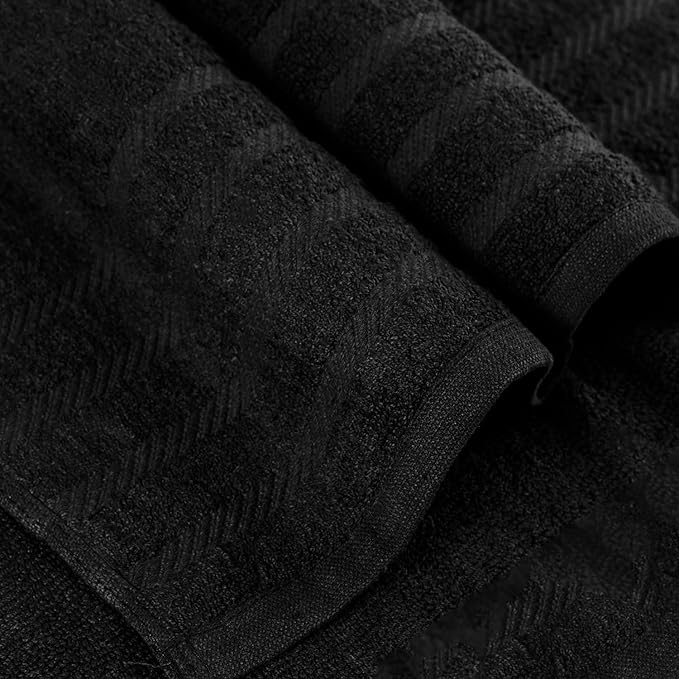 TOALLA_ Bath Towels_30x60_Pk 6_Black Bath Towels (6-Pack, 30W X 60 L Inches) Black Color- Cotton Towel for Gym, Bath, Spa, Shaving, Shampoo, for Daily use, Large