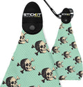 STICKIT Magnetic Seafoam Green Golf Towel with Golf Ball Skulls | Top-Tier Microfiber Golf Towel with Deep Waffle Pockets | Industrial Strength Magnet for Strong Hold to Golf Carts or Clubs