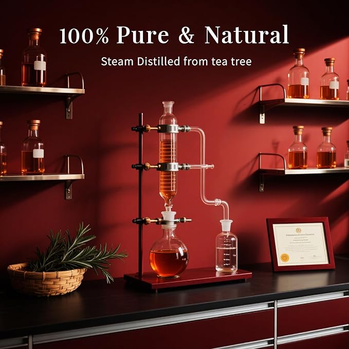 SU JUABA 4 Oz Tea Tree Essential Oil, 100% Natural Aromatherapy Oil for Toenail,Skin,Face,Hair,Shampoo - 118ML