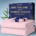 DECOLURE 100% Viscose Derived from Bamboo Sheets Twin Size 3pcs - Ultra Soft & Luxuriously Cooling, 17" Deep Pocket, Double Stitching, Perfect for Hot Sleepers - Twin Bed Sheets (Light Pink)