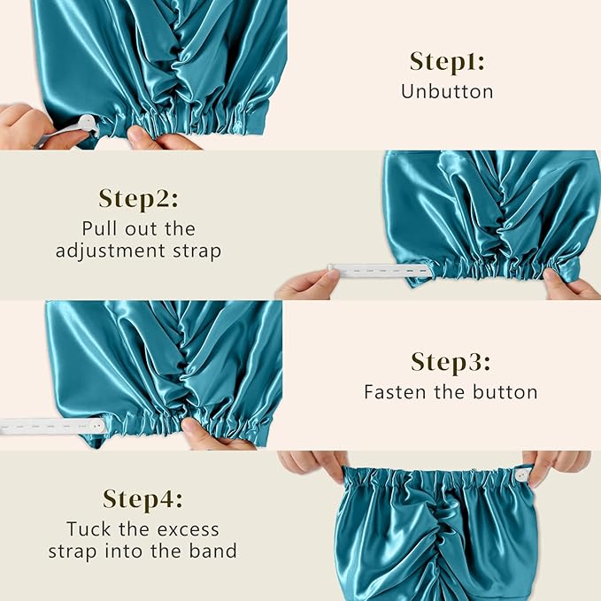 ZIMASILK 100% 22 Momme Mulberry Silk Bonnet for Sleeping Women, Breathable Silk Hair Wrap for Premium Hair Protection - Reducing Friction (1Pc, Turquoise)