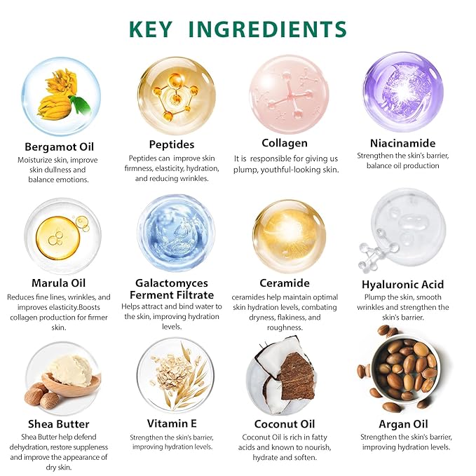 Men Bergamot Facial Skin Care Set, 21 Pcs Beard Grooming Kit, Bath and Body Gift Set, Cleanser, Beard Oil, Serum, Face Cream, Birthday, Christmas, Valentines, Father Day, Husband, Dad, Boyfriend