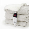 Heated Blanket Electric Blanket Twin Waffle, 62x84 Inches Sherpa Fleece Fast Heating Blanket 6 Heating Levels & 10 Hours Auto Off ETL Certification,Beige Twin