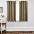 Joydeco Blackout Curtains 45 Inch Length 2 Panels Set, Thermal Insulated Long Curtains& Drapes 2 Burg, Room Darkening Grommet Drapes for Living Room Bedroom Window (W52 x L45 Inch, Khaki)