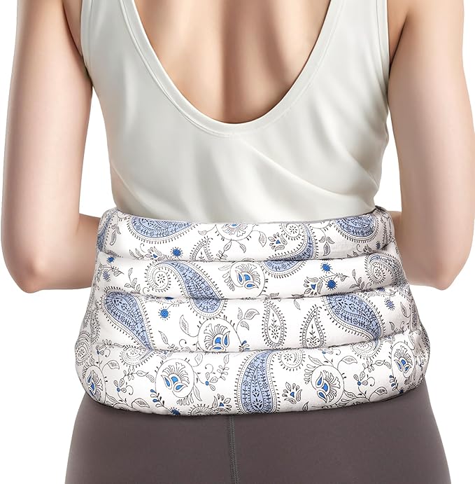 Microwave Heating Pad for Back with Moist Heat, Extra Large Microwavable Heating Wrap for Lumbar, Waist, Stomach, Shoulder, Neck Hot or Cold Pack, Reusable, Portable