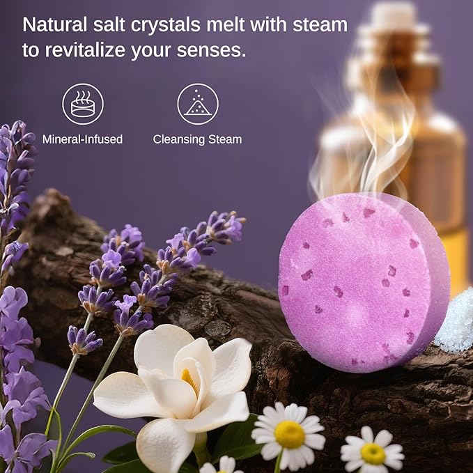 W&E Choice Shower Steamers Aromatherapy 8 Counts, Christmas Gifts for Women, Shower Bombs with Natural Essential Oils for Daily Relaxation & Stress Relief, Birthday Gifts for Wife, Mom