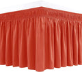 Biscaynebay Wrap Around Bed Skirts with Adjustable Belts for Twin & Twin XL Beds 15" Drop, Coral Elastic Dust Ruffles with Adjustable Belts Silky Luxrious Fabric Machine Washable