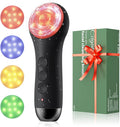 Facial Cleansing Brush Electric Face Scrubber - Rechargeable Face Cleansing Brush with 4 LED Gentle Light Silicone Heat and Vibration Exfoliator Massage Deep Cleansing,IPX7 Waterproof,Ideal Gift﻿