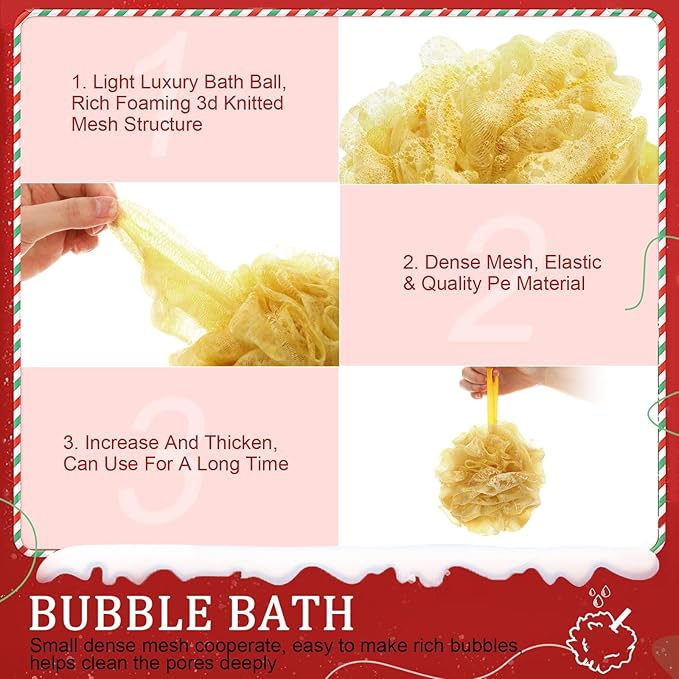 12 Pcs Thanksgiving Bath Loofah Sponge Orange Harvest Loofah Exfoliating Body Scrubber Shower Sponge 50g Mesh Shower Pouf Balls Gift Set for Women Men Bathing Accessories(Red,Green,Gold)