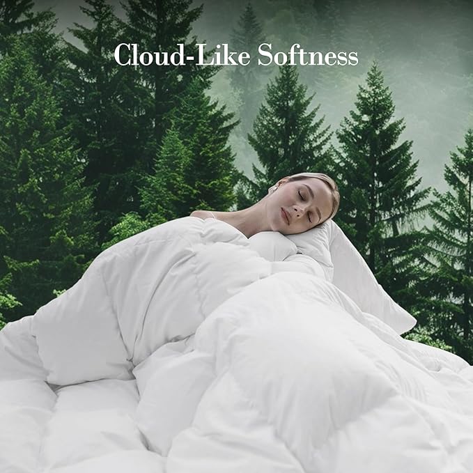 Down Fibers Comforter King Size,Luxurious All Seasons Hotel Collection Duvet Insert,54 Oz High Bulkiness Medium Warmth,Fluffy & Breathable for Bedroom, Guestroom, Hotel (Grey,106x90)
