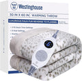 Westinghouse Heated Throw Blanket, Grey Leopard Electric Throw Blanket, Luxury Faux Fur to Flannel Reversible, 6 Heating Levels & 2-10 Hours Time Setting, Machine Washable(Throw, 50"x60")