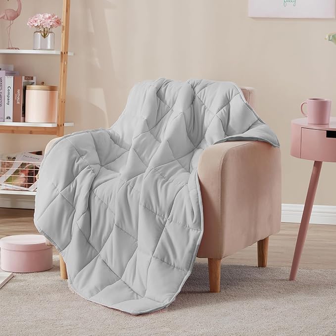Weighted Blanket Kids (36"x48" 3lbs),Ultra Soft and Cozy Cooling Weighted Blanket Kids,Heavy Blanket with Machine Washable Soft Blanket, Grey