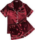 Ekouaer Pajamas for Women Set Silk Satin Pjs Shorts Sleepwear 2 Piece Loungewear S-XXL