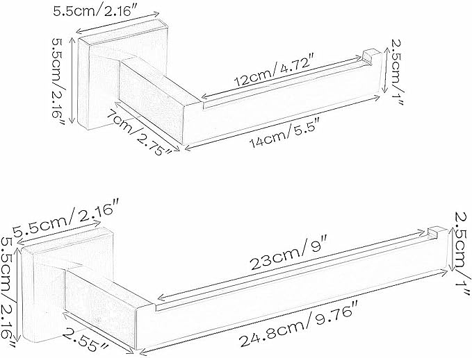 Brushed Gold Toilet Paper Holder Hand Towel Holder, SHUNLI Gold Bathroom Accessories Hardware Set 2 Pieces, Wall Mounted Towel Ring Towel Bar, SUS304 Stainless Steel