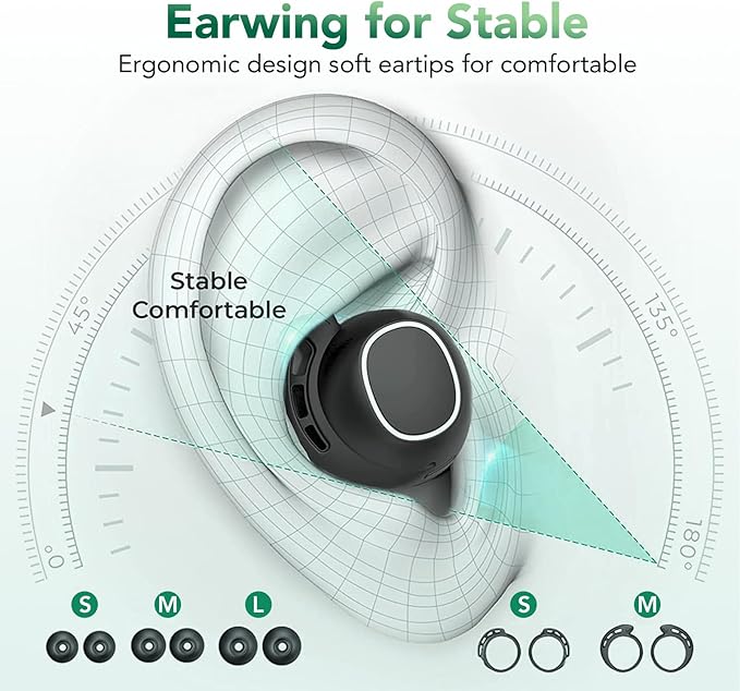 Tiksounds Ear Buds Mini Wireless Earbuds, Bluetooth 5.3 Headphones Bass Stereo, 60H Playtime Noise Cancelling Earbuds with 4 Mic, IP8 Waterproof Lightweight