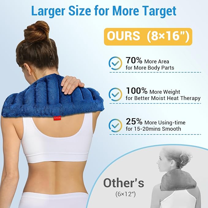 Comfytemp Microwave Heating Pad for Pain Relief, HSA Store, FSA Approved, 8"x16" 2.18LB Hot Pack Moist Heat Physical Therapy for Neck Shoulder, Cramps, Christmas Birthday Gifts for Women Men Seniors